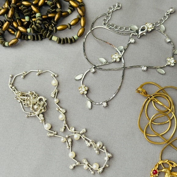 Lot of 10 Necklaces Gold Silver Madewell Pendant Crystal - Picture 3 of 10